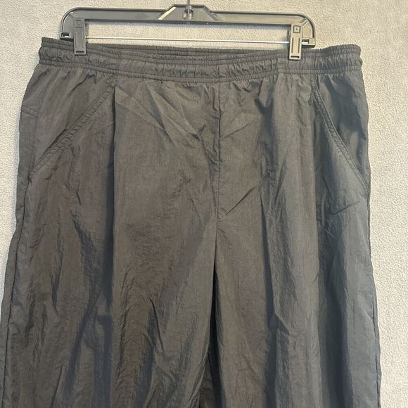 VTG Nike Track Pants Windbreaker Ankle Zip Unlined Mens Size L Black 90s Y2K - Picture 3 of 14